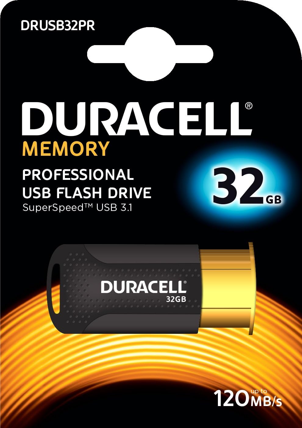 Duracell Superspeed Professional 32 GB Capless USB 3.1 Flash Drive - Copper/Black