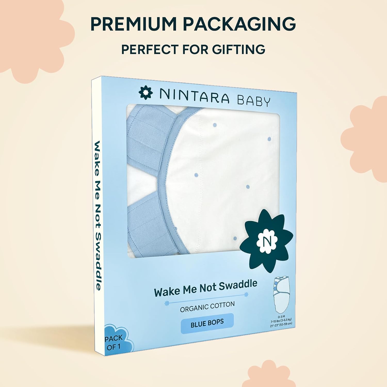 Swaddle Wrap for Newborns – Premium Organic Cotton, Wake Me Not Swaddle with Baby-Safe Closure, Ultra-Soft & Snug Sleep Sack, Breathable Swaddling Blanket, Gift for 0-3 Months