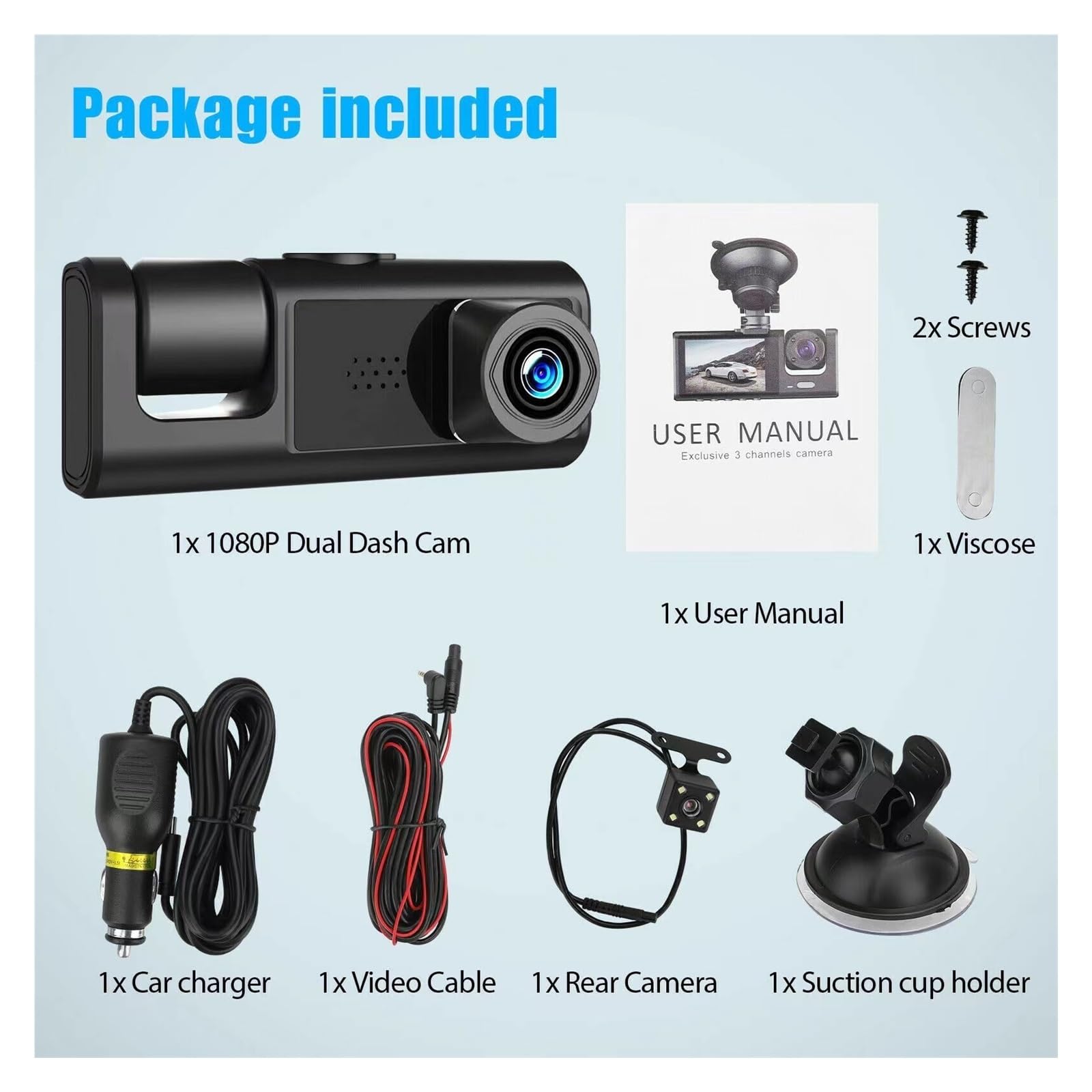 Przód kamery samochodowej Full HD 1080P 3 kamera kamera na deskę rozdzielczą do samochodu 2 Cal ekran Dashcam czarna skrzynka sterownik wideorejestrator samochodowy kamera tylna akcesoria samochodowe