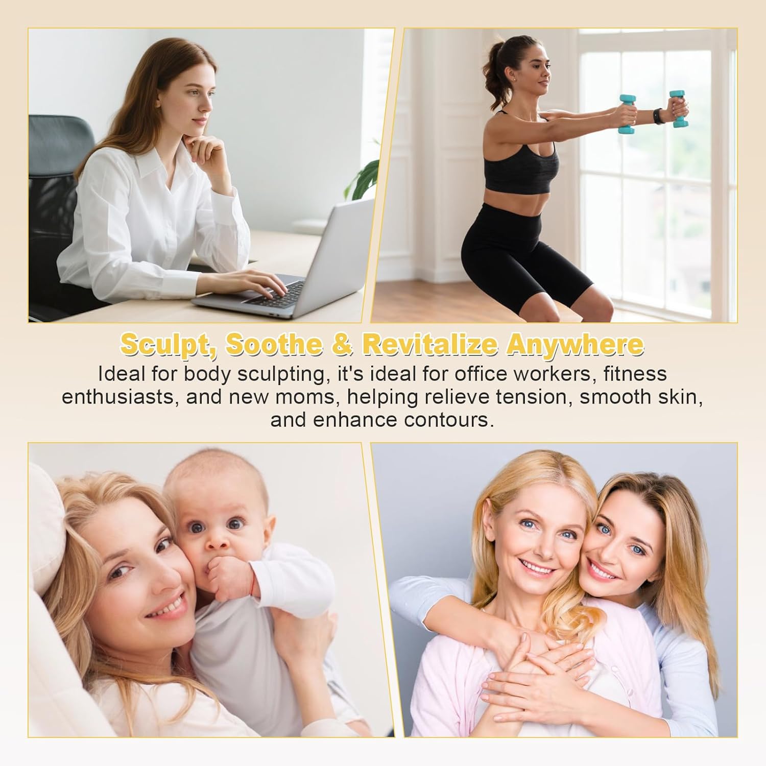 Lymphatic Drainage Massager & Anti Cellulite Massage Tool, Body Sculpting Machine Helps Reduce Stretch Marks & Cellulite, Ideal Pain Relief Devices for Sciatica Nerve, Legs, Arms, Belly