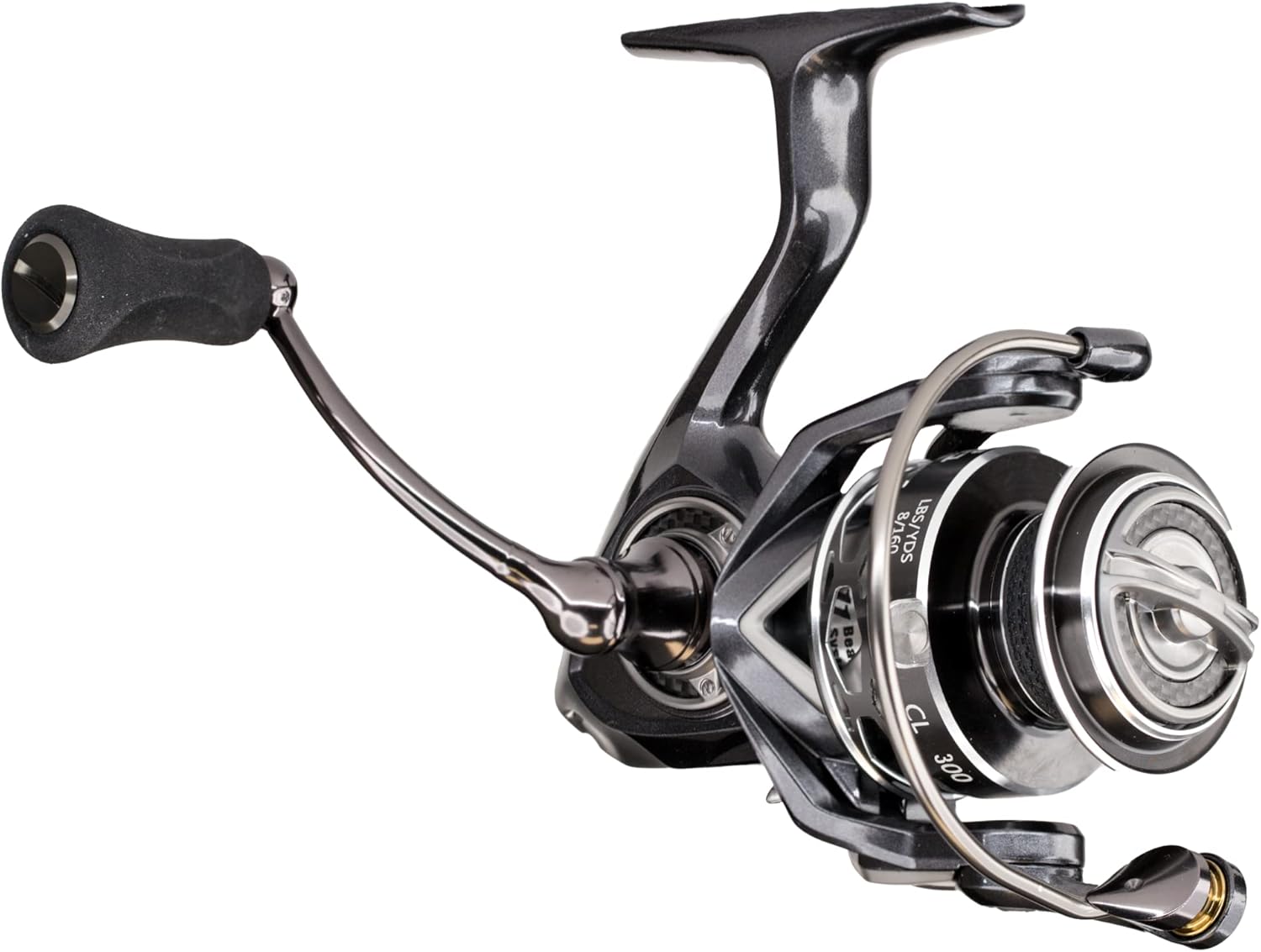 Lew's Custom Lite Spinning Fishing Reel, 10+1 Stainless Steel Ball Bearings, Right or Left-Hand Retrieve, Carbon Grey