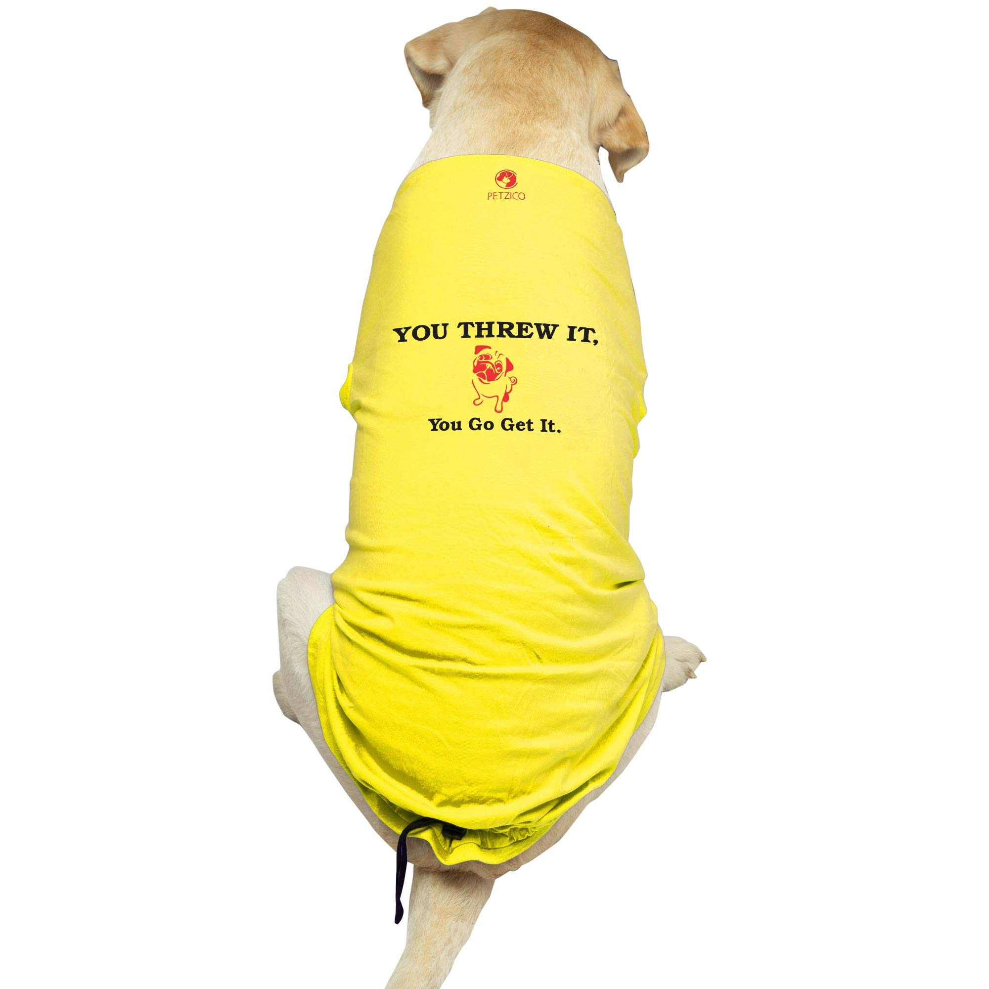Personality Defining Dog T Shirts by PetZico for Medium Dogs (Beagles, Indie Breed) Summer Dog Clothes Dogs Cotton T-Shirt Unisex (Male and Female pet Dogs) - Yellow (B08XKJXGPK) Amazon Price History, Amazon Price Tracker