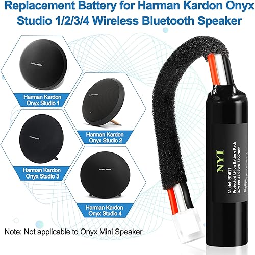 Miniatura 6 de NYI 3500 mAh Batería de repuesto para altavoz Bluetooth inalámbrico Harman Kardon Onyx Studio 1234