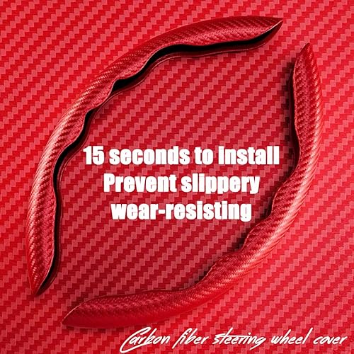 Vista 17 de WOCOCN 2 fundas para volante de automóvil, protector antideslizante de fibra de carbono para hombres y mujeres, múltiples opciones de color, Beige