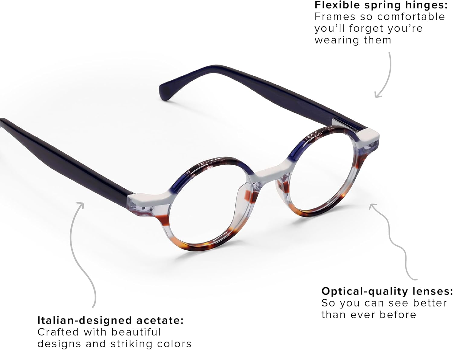 eyebobs - Wisecracker | Premium Reading Glasses for Men and Women | Round Frame for Average Faces | Available in 0.0x - 4.0x - Image 3