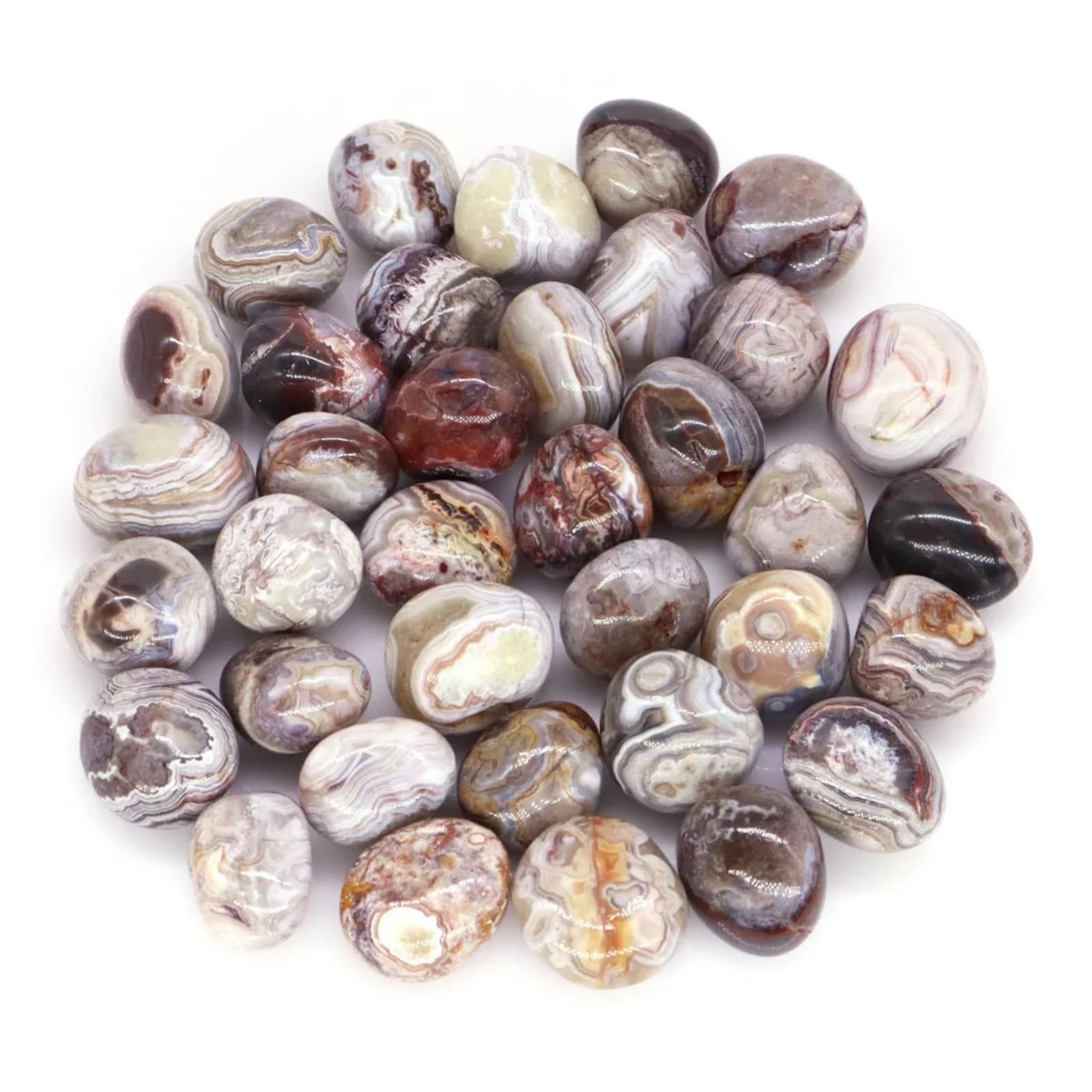 Grava para Acuario Piedra de ágata Loca roja y Blanca, Cristal Mineral Reiki, Piedra Preciosa, decoración for el hogar, pecera, Acuario, Gemas, Adorno(500 g)