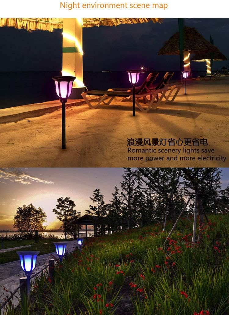 Solar Outdoor Light, RBG 3 In 1 Solar Waterproof Light, Flickering Torches Lights, Outdoor Solar Spotlight, Dusk to Dawn Landscape Decoration Security Torch Light for Patio Driveway Stake Lamp(1 Pack)