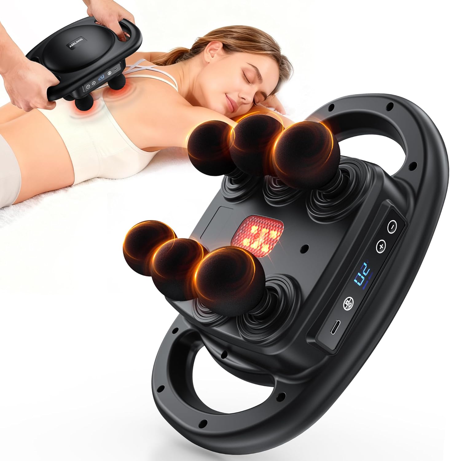 AERLANG Massage Gun Deep Tissue Muscle Massager,Back Massager for Pain Relief,Percussion 6 Heads Massage Tool Handheld Messager with 9 Levels & 4 Modes Christmas Gifts for him her Dad and Mom
