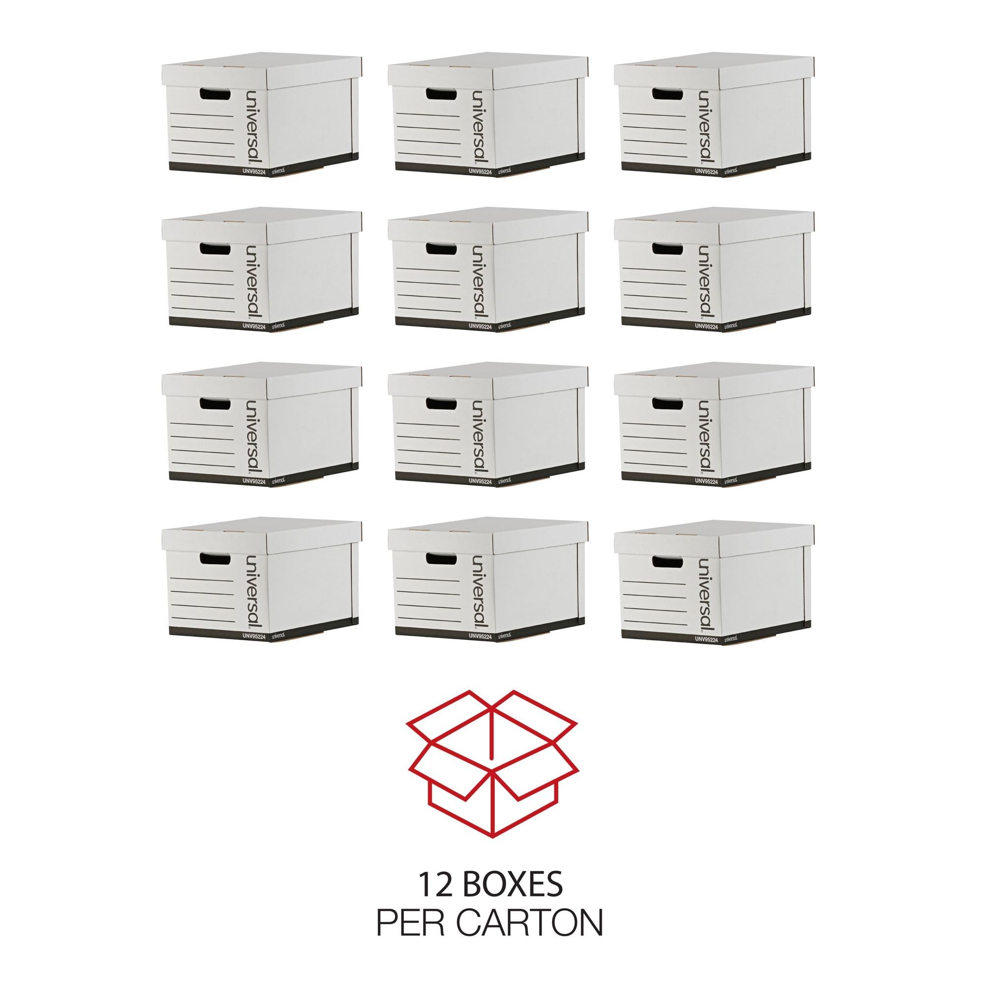 Universal 95224 Heavy-Duty Fast Assembly Lift-Off Lid Storage Box Letter Legal White Case of 12 — view 4