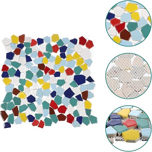 Miniatura 6 de Azulejos de mosaico de cerámica para manualidades a granel, azulejos de mosaico verde de varios tamaños y formas, azulejos de porcelana rotos