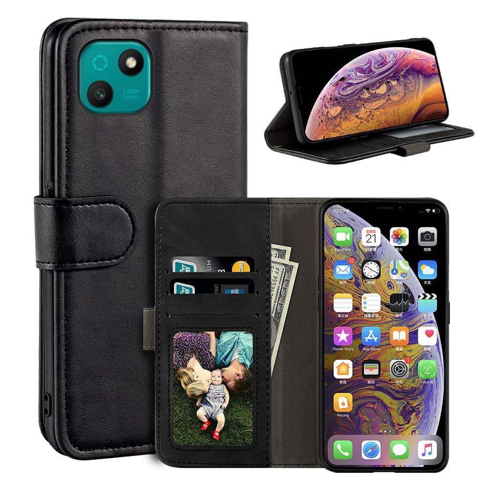 Verco Custodia A Portafoglio In Pelle Per Wiko Power U10 E U20 – Con Slot Carte E Chiusura Magnetica, Nero