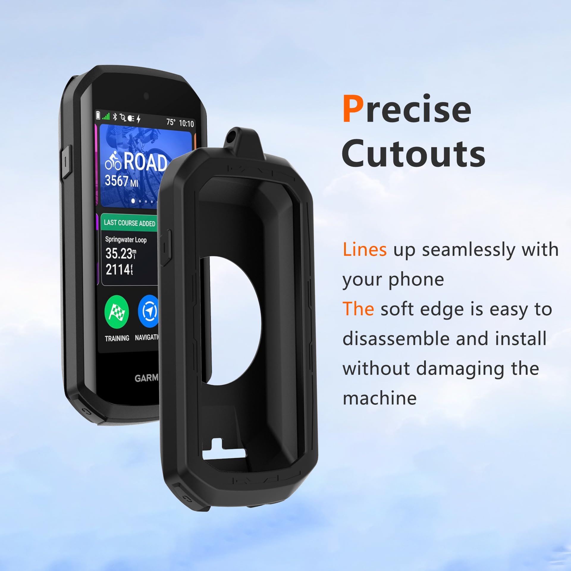 Anoowkoa Etui TPU do Garmin Edge 1050 etui na telefony matowe czarne odporne na odciski palców Ultra cienka ochronna twarda tylna obudowa miękka elastyczna osłona hybrydowa silikonowa obudowa
