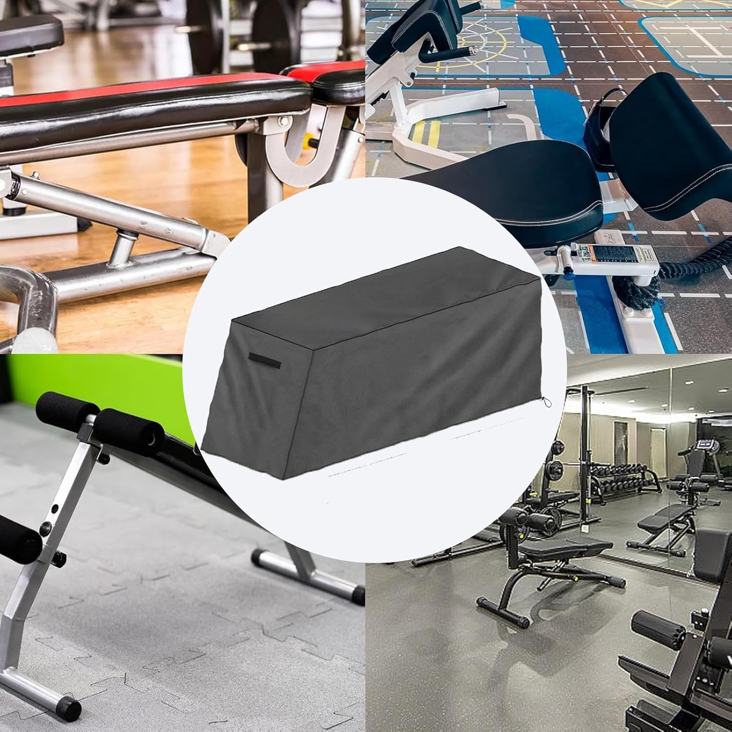 2 Pcs Fitness Equipment Covers, Gray Oxford Sit-Up Board Cover,Weightlifting Bench Insulation Covers,Suitable for Fitnes Boards, Indoor and Outdoor Fitness Equipment Protection Cover