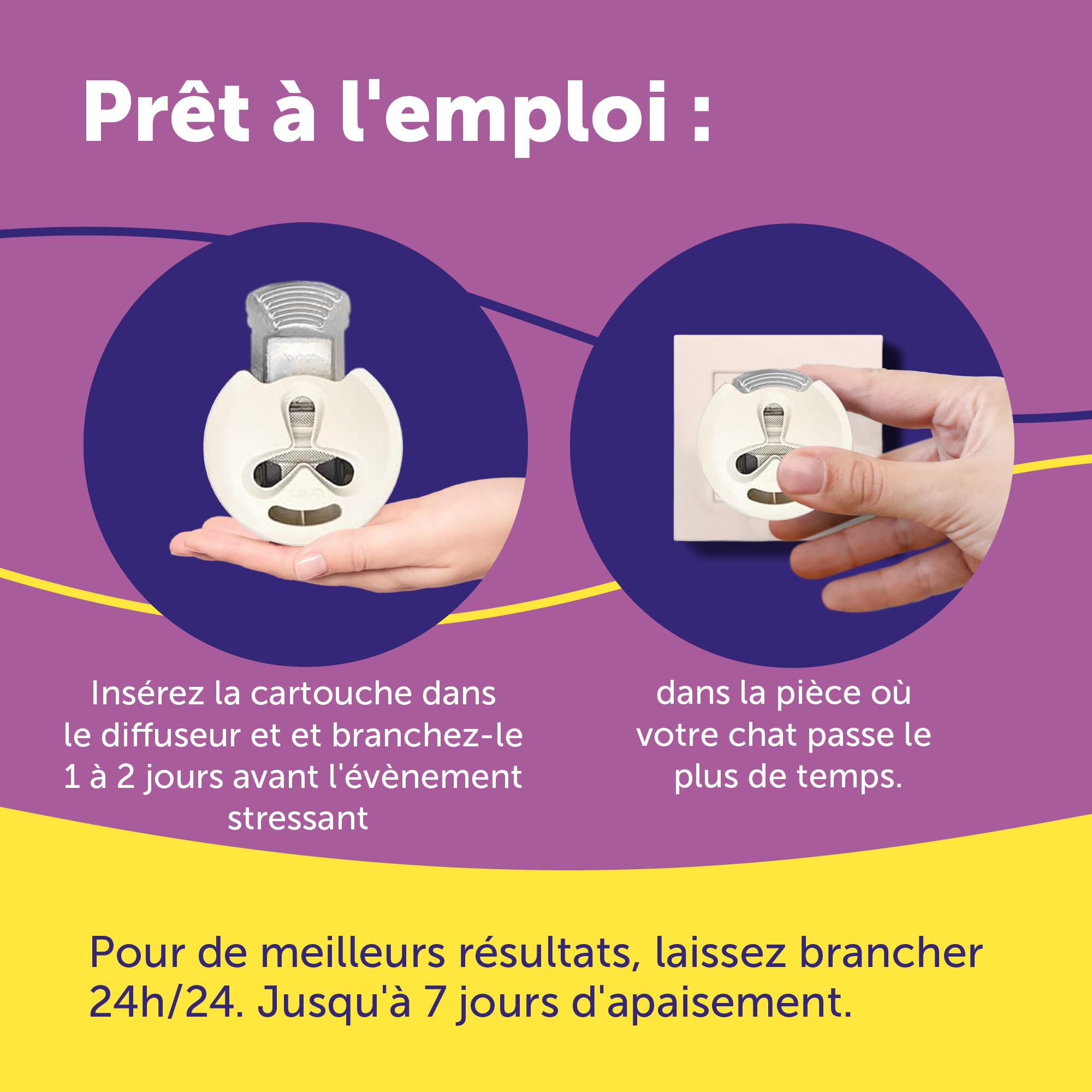 FELIWAY Help! Diffuseur + Recharge de phéromones apaisantes pour Chats (durée de 7 Jours). Aide à Calmer Votre Chat Pendant Les Situations de Stress ponctuel. Recommandé par Les vétérinaires.
