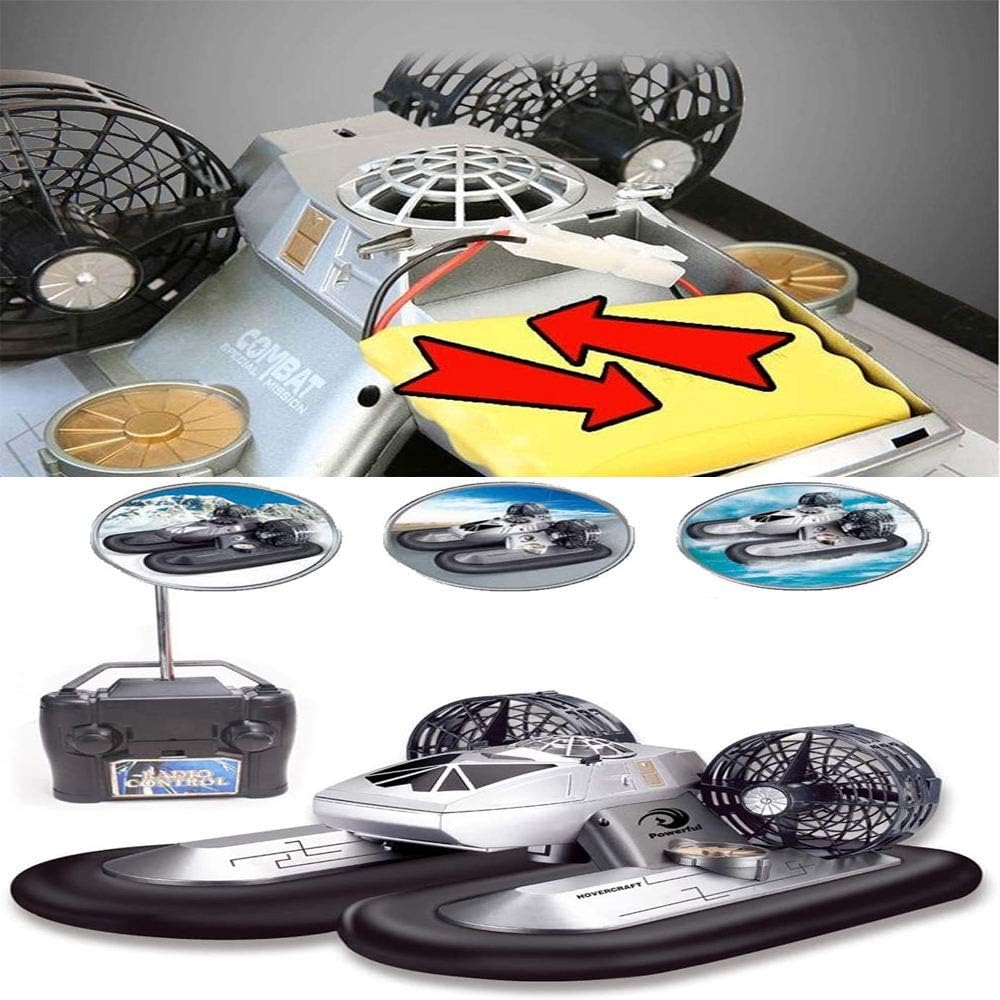 SOWOFA Increase Electric Remote Control Hovercraft Remote Control Boat Imitation Warship Model Children's Toy Amphibious high Speed Speedboat ice Surface Special Models Christmas (Battery)