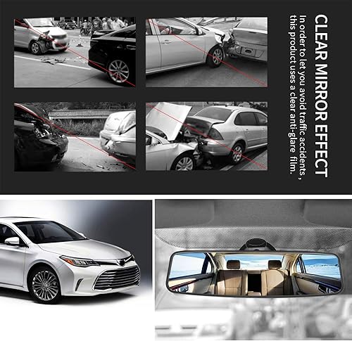 Miniatura 7 de Vkinman Espejo retrovisor ajustable para el interior del automóvil, espejo de seguridad para niños, para autos, camiones, SUV, 9.64 x 2.6 pulgadas