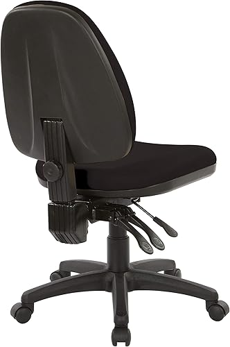 Miniatura 32 de Office Star - Silla ergonómica de oficina de doble función con respaldo acolchado ajustable y soporte lumbar integrado, sin brazos, tela de vino de