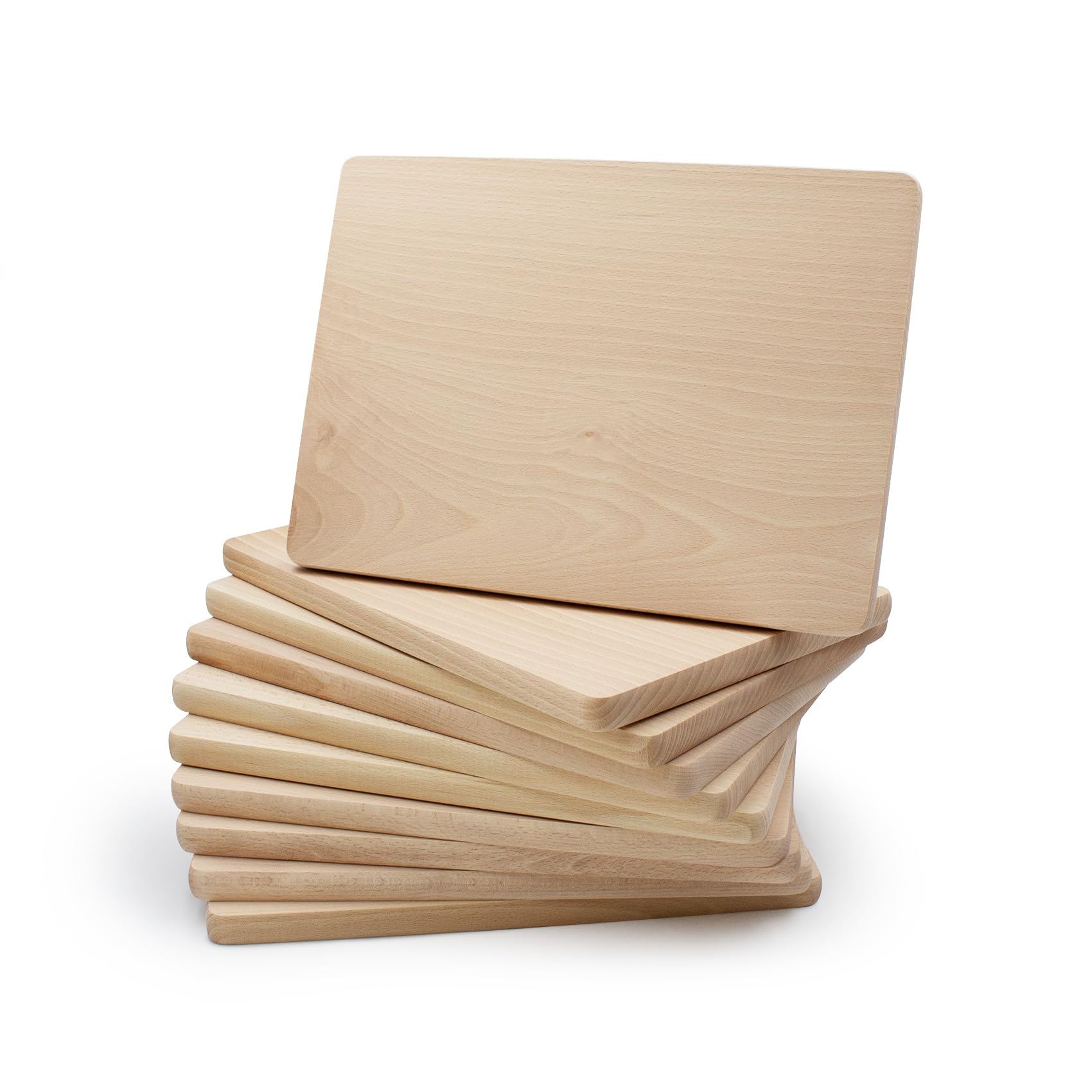 VmG-Store Frühstücksbrettchen Buche 30x22cm Holzbretter roh Schneidebrett massives Buchenholz eckiges Brotzeitbrett aus Naturholz Küchenbrett (20, Groß)