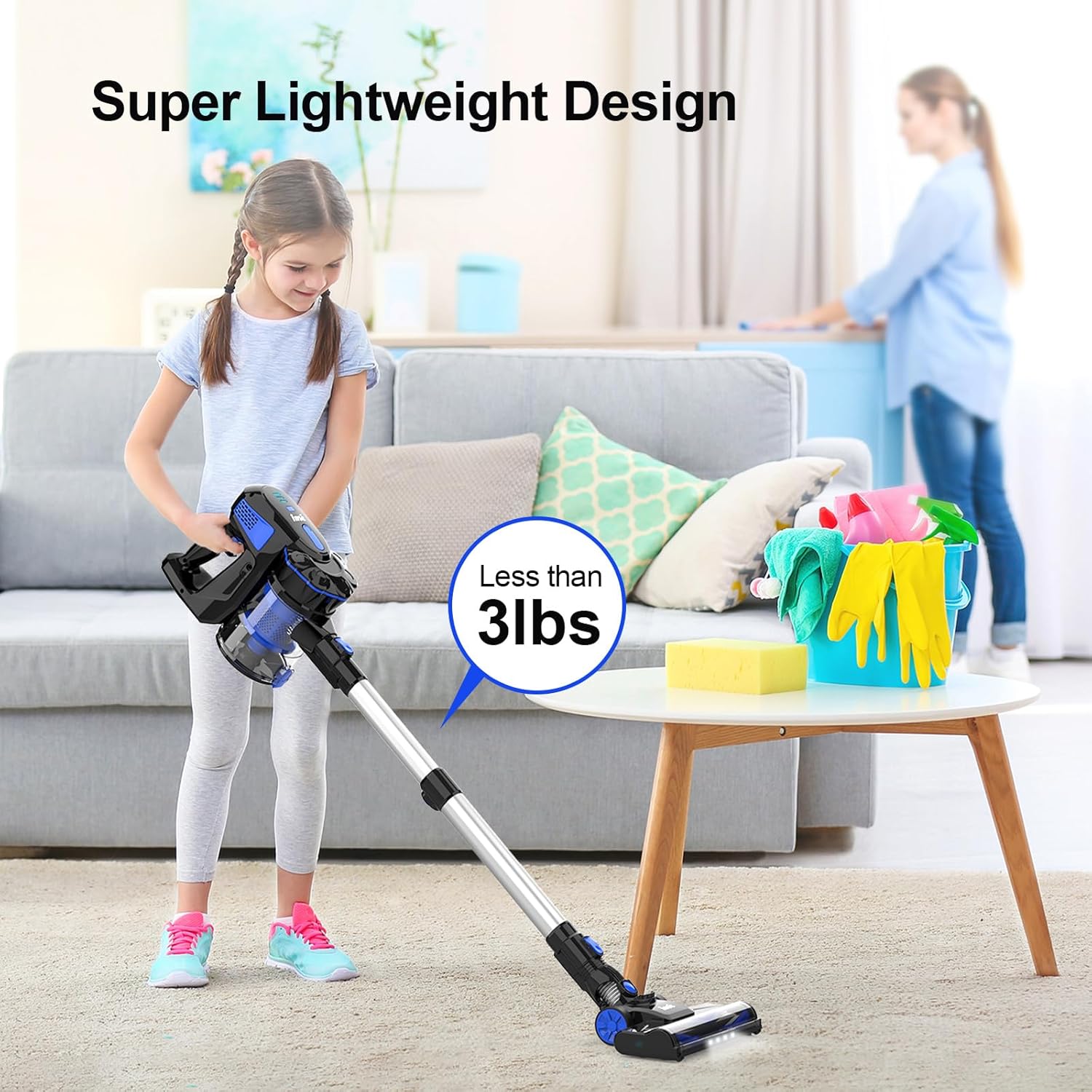 INSE Cordless Vacuum Cleaner, 6in1 Powerful Stick Vacuum, 45 mins