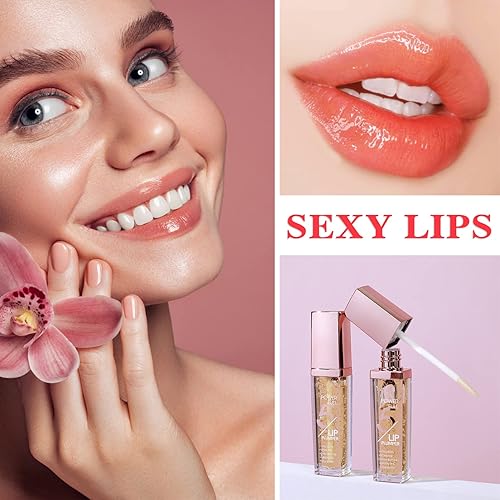 Miniatura 7 de 2P Lip Plumper Gloss, Hidratante Lip Plumping Lip Gloss, Productos nutritivos para el cuidado de los labios, para reducir líneas finas y suavizar