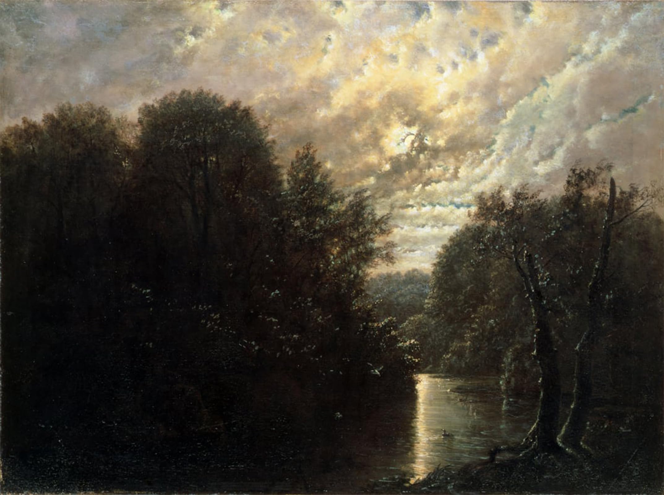 SERENDIPITP Retro Picture Poster Wall Art Pictures Painting River Landscape in the Rosental Near Leipzig by Karl Gustav Carus Wall Art Canvas Print for Wall Decor 60x90cm