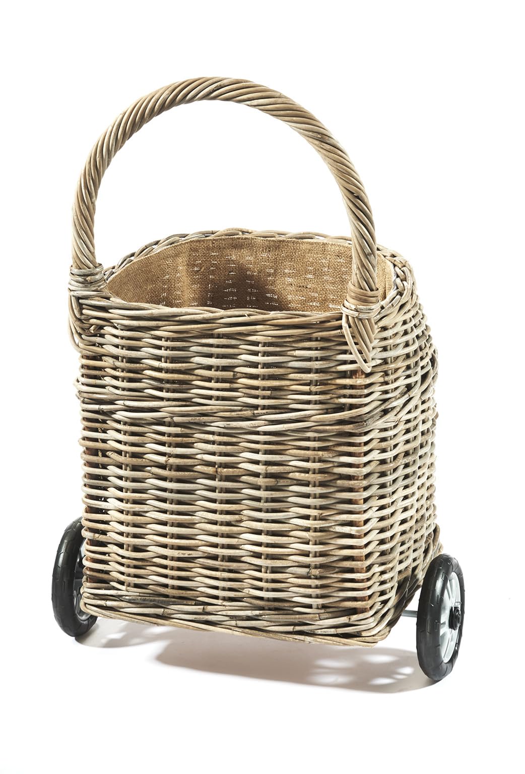 Kobolo Kaminholzwagen mit Rollen Brennholzwagen aus Rattan Kubu Grey