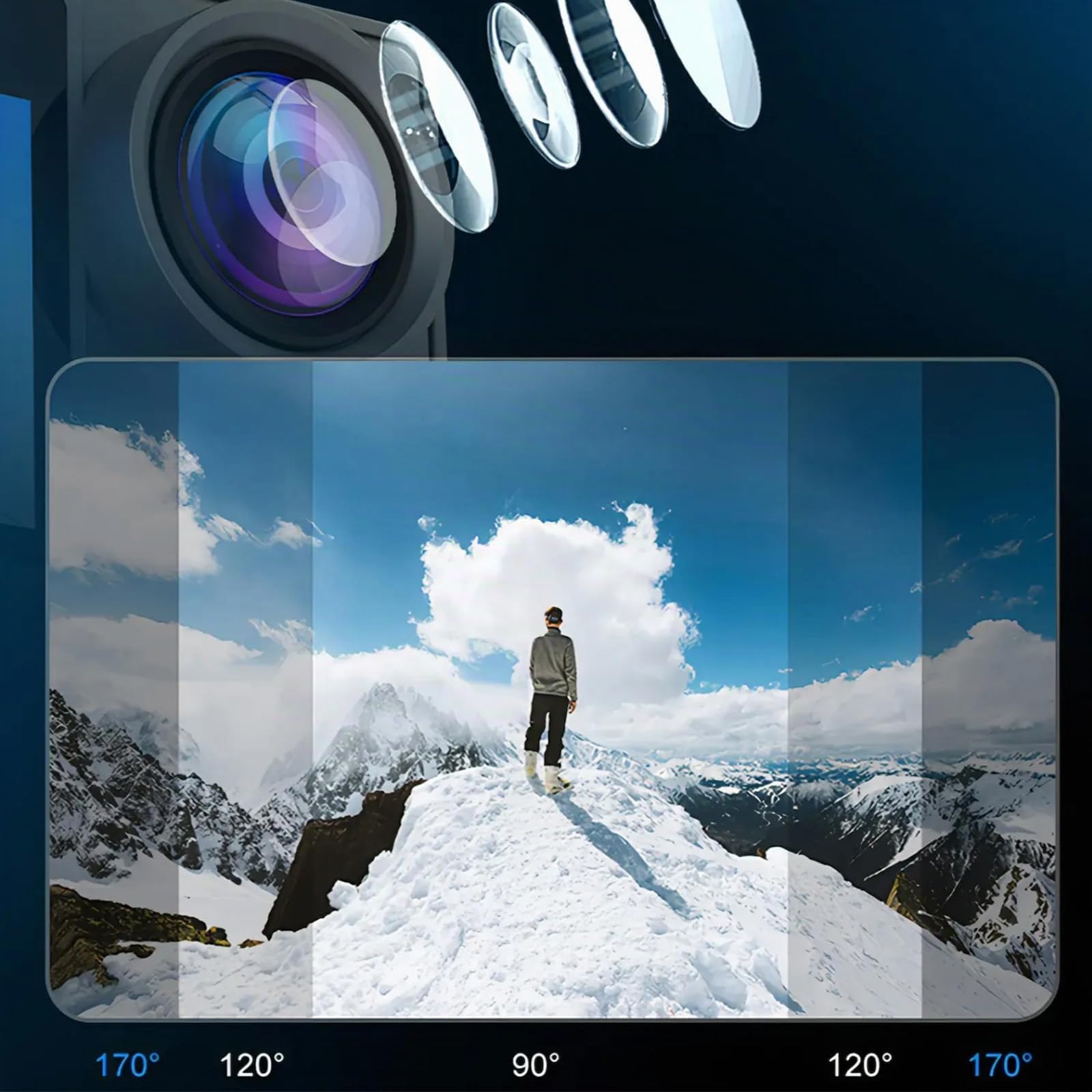 Danxon Action Kamera 1080P 30fps, 50MP Action Cam mit Dual Display, EIS Stabilisierung, 30m Wasserdicht, WLAN App Steuerung, Mikrofon & Zubehör (grau)