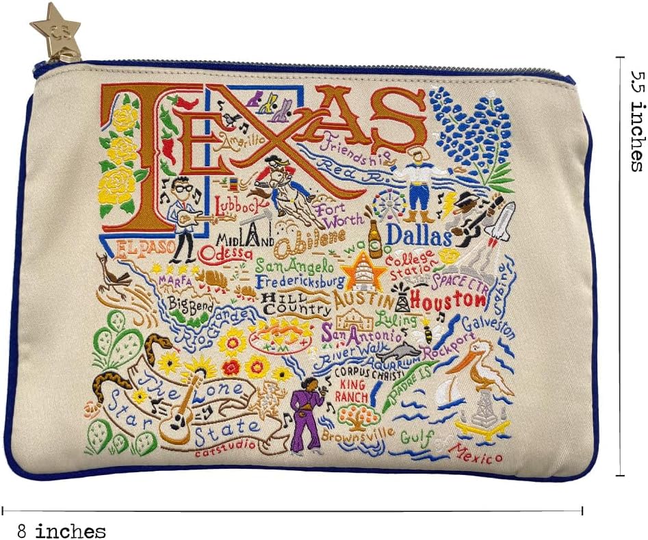 Catstudio Natural Texas Zipper Pouch Purse | Holds Your Phone, Coins, Makeup, Dog Treats, & Tech Tools - Image 3