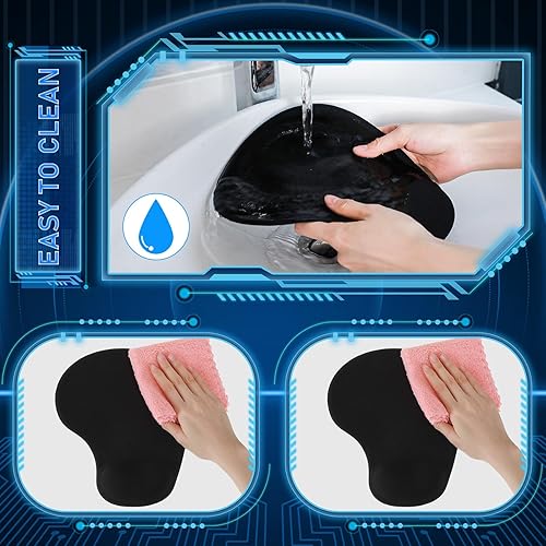 Miniatura 4 de 24 alfombrillas ergonómicas para mouse con soporte de muñeca, alfombrilla de mouse de oficina, alfombrilla de mouse negra para juegos, accesorios de