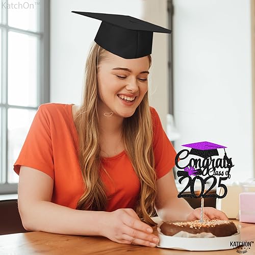 Miniatura 7 de KatchOn, Decoración para pastel de graduación con brillantina, grande, 6 pulgadas, decoración de pastel de felicitaciones clase de 2023,