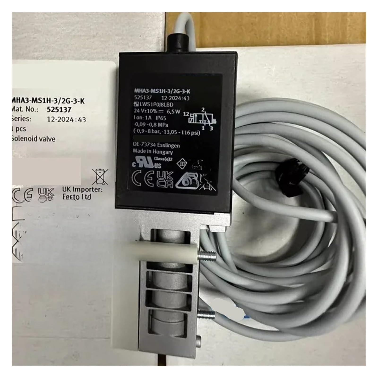 ELZNSQQK Solenoid Valve MHA2-MHA3-MS1H-3/2G-2-3-K196119 196121 525135(196119)