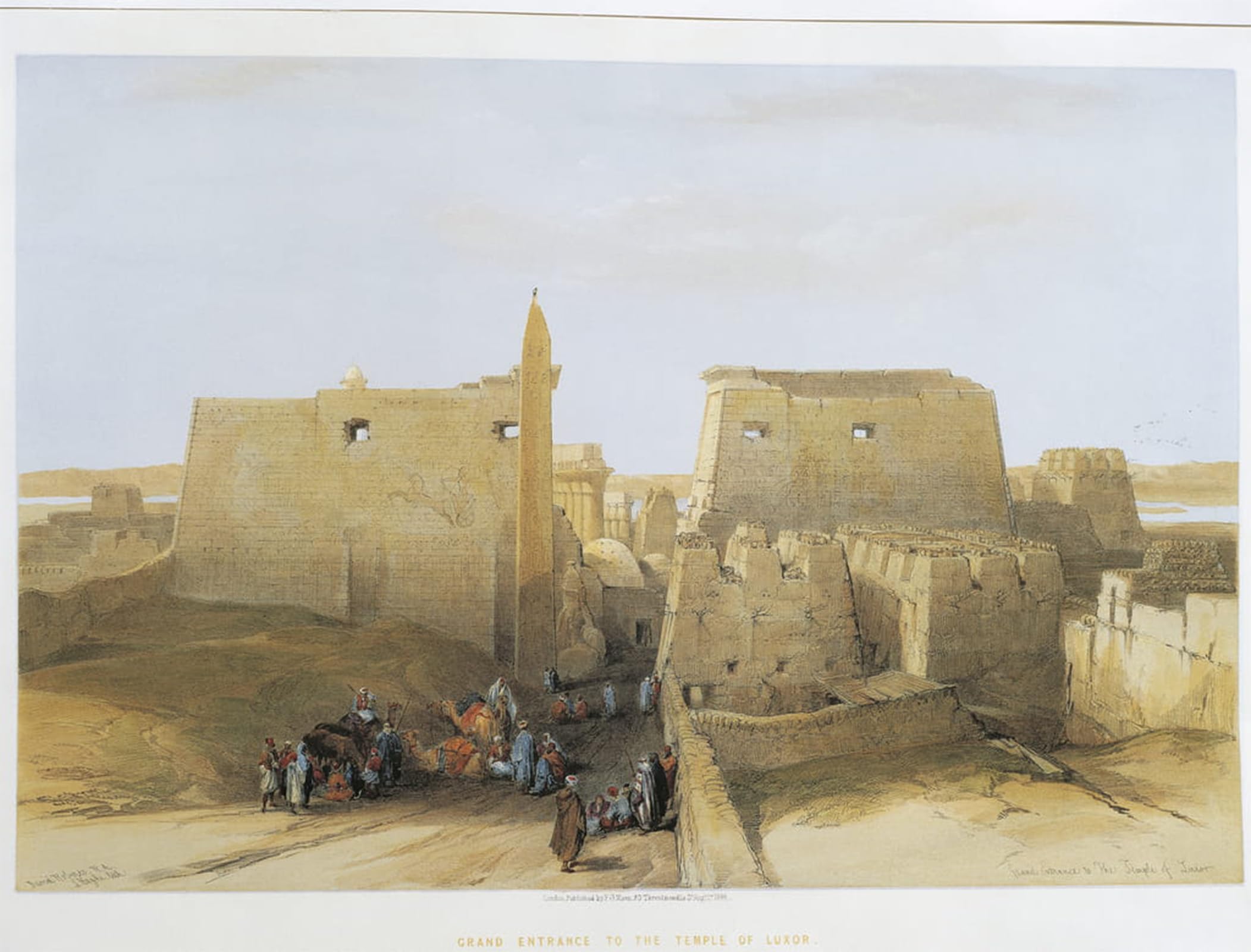 Tableau Temple de Louxor style graffiti, impression haut de gamme 60x90cm