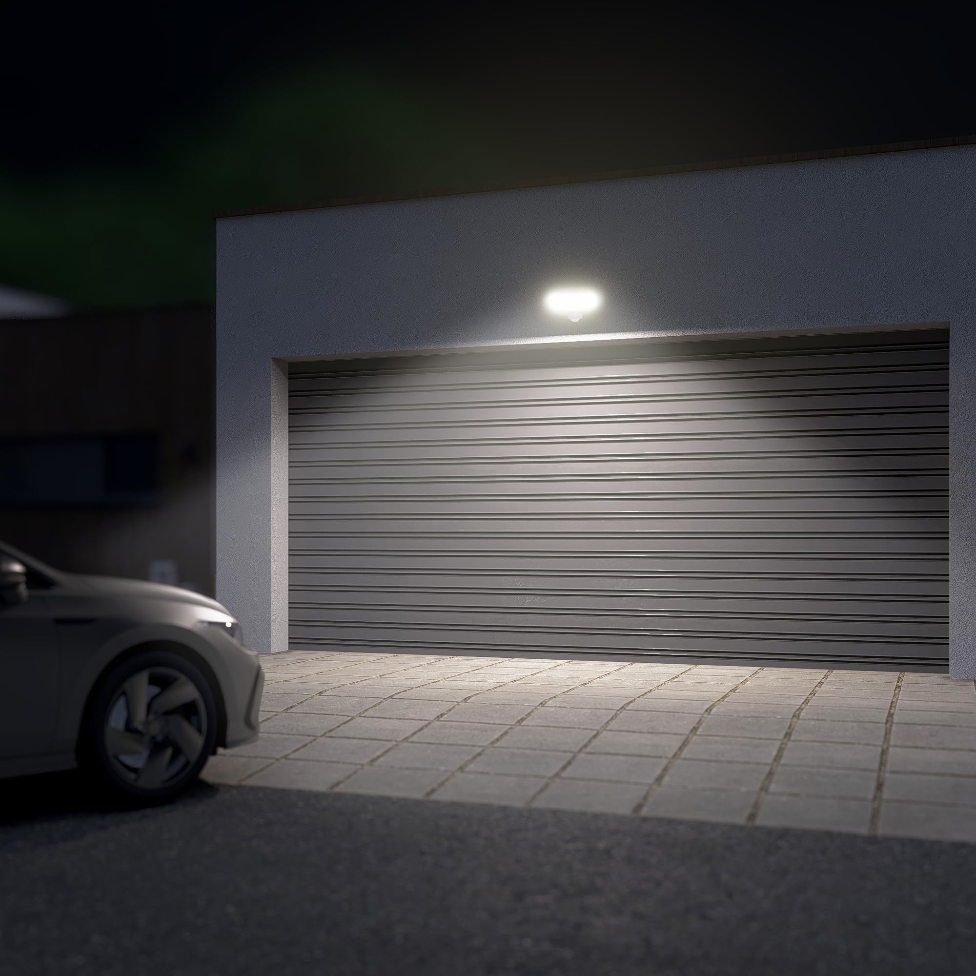 SSC-LUXon ETHIR Außenwandleuchte mit Bewegungsmelder LED Lampe Außen Wand - modernes Flutlicht IP54 neutralweißes Licht 230V