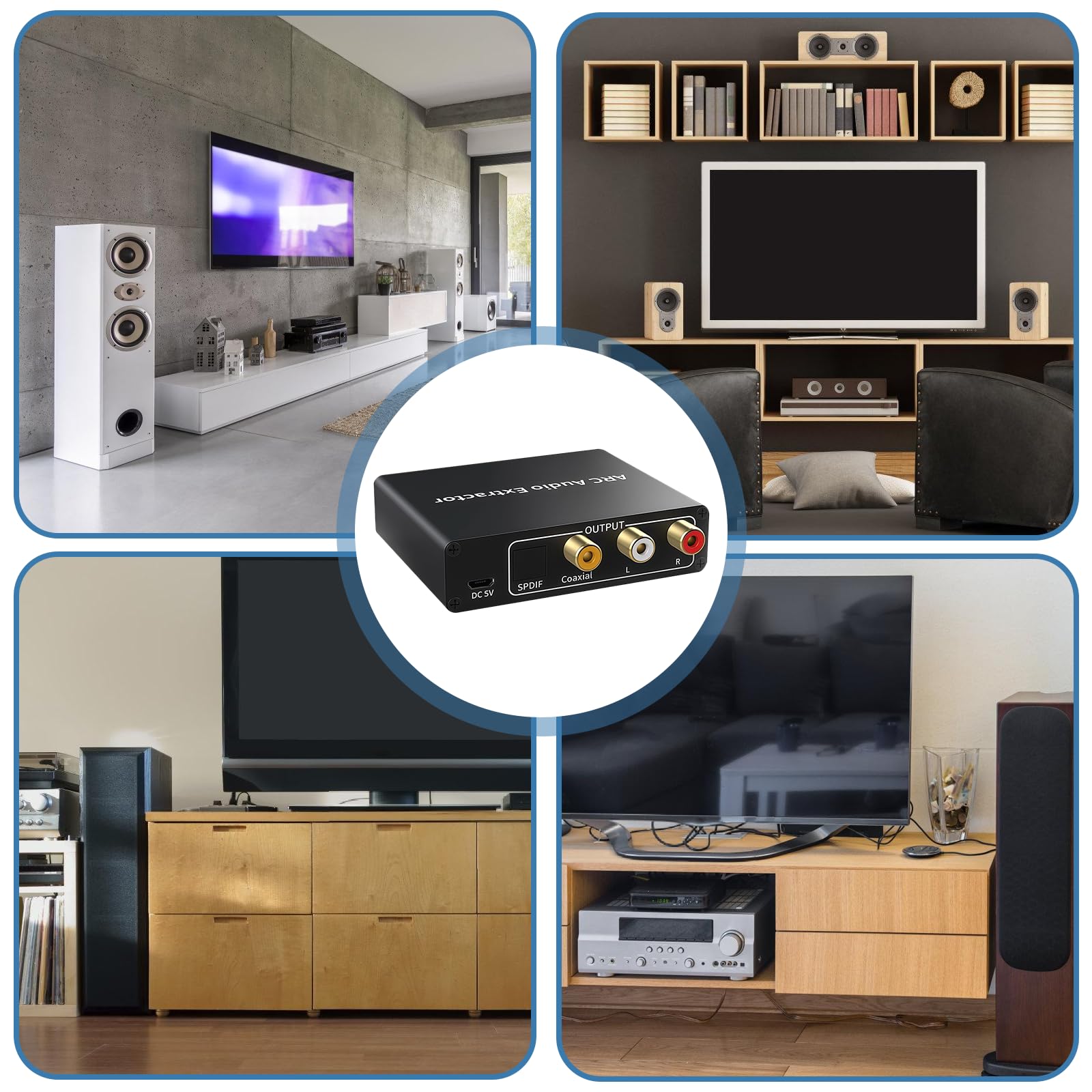 Konwerter HDMI ARC DAC audio optyczny koncentryczny 3,5 mm do soundbar home theater HDTV