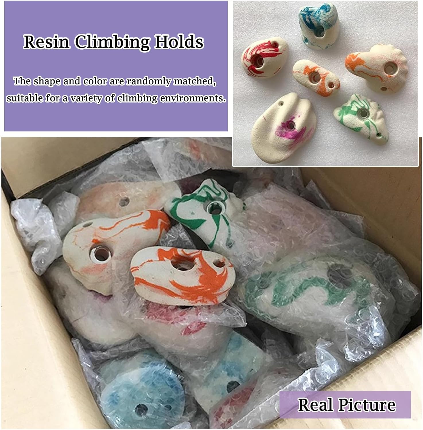 Rock Wall Climbing Holds Kids, Resin Climbing Hold Kits, Outdoor Playground Pastel Climbing Set, Home DIY Rock Climbing Wall (Color : 5pcs, Size : Solid Wall Installation)