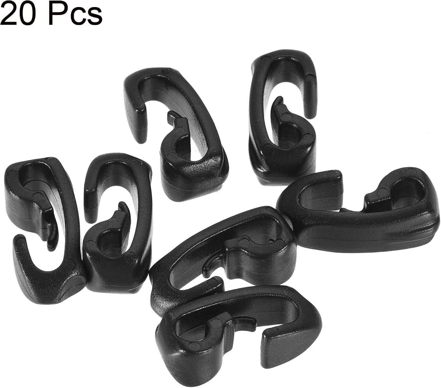 MECCANIXITY Camping Snaps Hooks Plastic Buckles, 4mm Hole Clip Accessories for Tent Canopy, Black Pack of 20 image 3