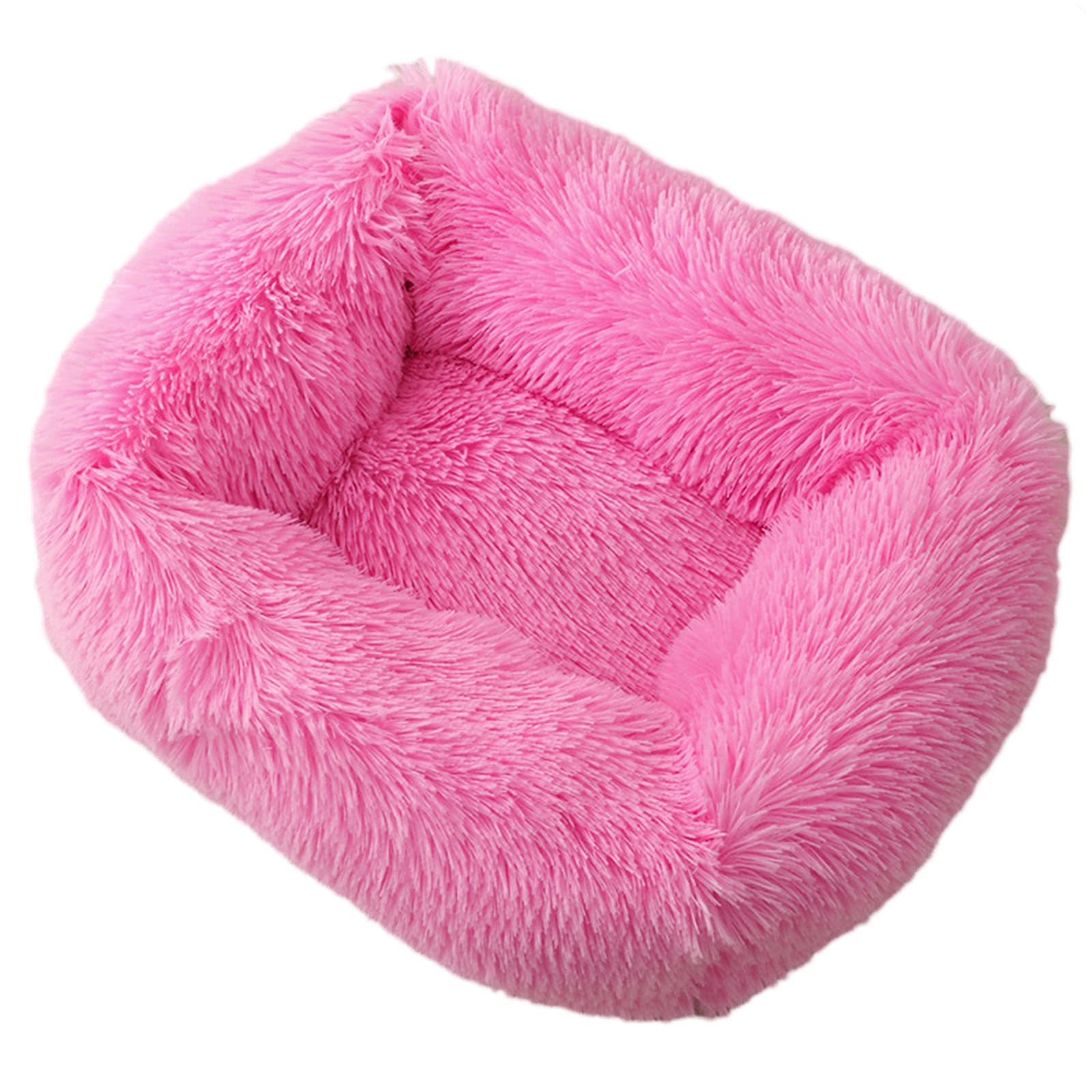 Zoomlie calming dog bed large washable cuddler bed fluffy plush warm comfy pet bed rectangular cat bed soft deep sleep dog bed for small medium large dogs cats (XL(95 * 72 * 18cm),Pink 2)