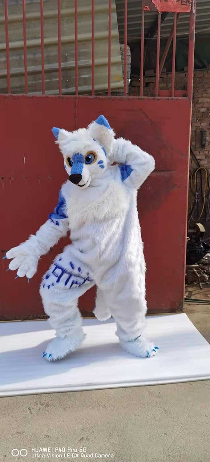White Huksy Dog Fursuit Fullsuit Costumes Full Furry Suit Furries Anime Costume
