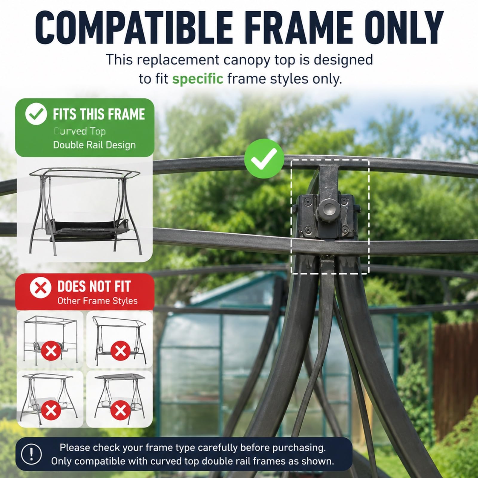 Couverture Balancelle Jardin Toit de Remplacement pour Mobilier Extérieur