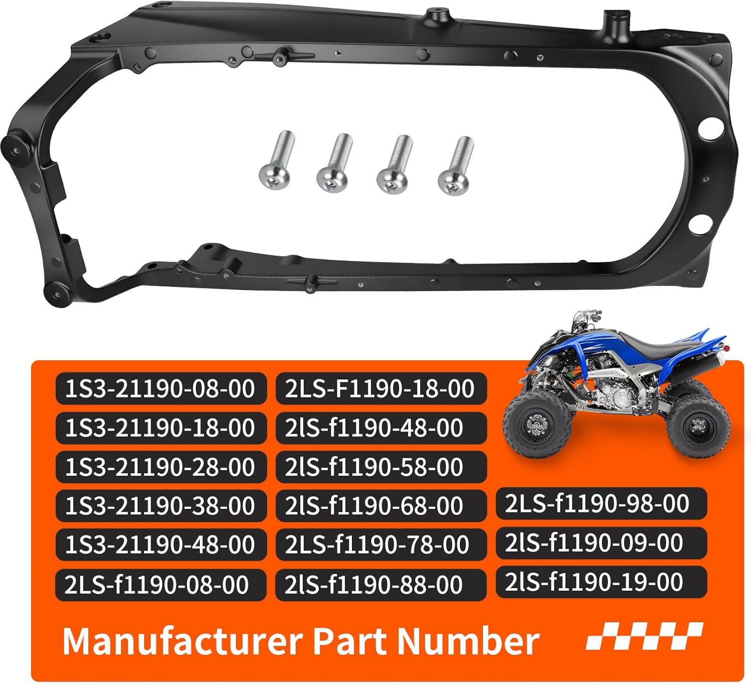 Heavy Duty Aluminum Black Sub Frame & Bolts for Yamaha Raptor 700 700R YFM700 2006-2024 1S3-21190-08-00