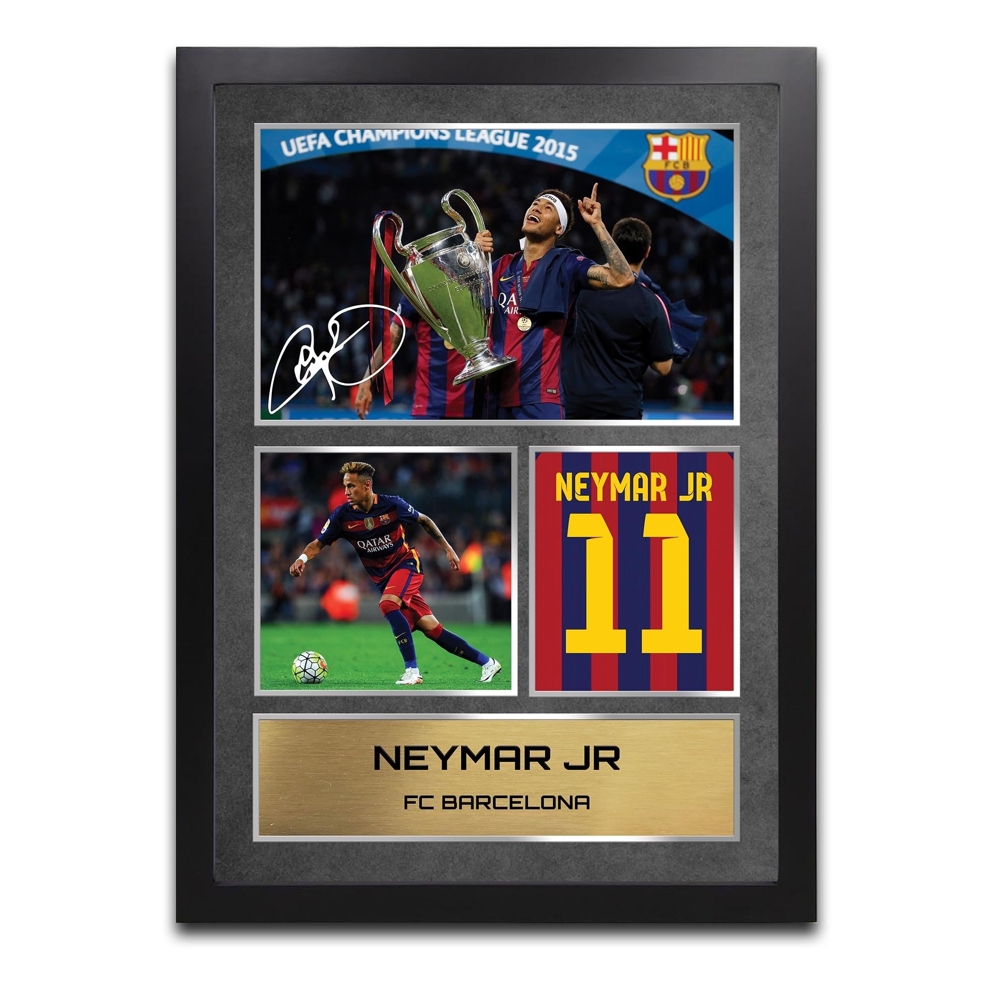 Neymar Barcelona Signed Framed - Autograph Print Football Memorabilia A3 Framed