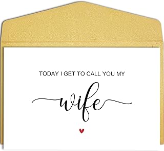 Qiliji Today I Get To Call You My Wife Wedding Day Card, To My Wife on Our Wedding Day Card, Wedding Day Vow Card for Bride, Bride Gift from Groom