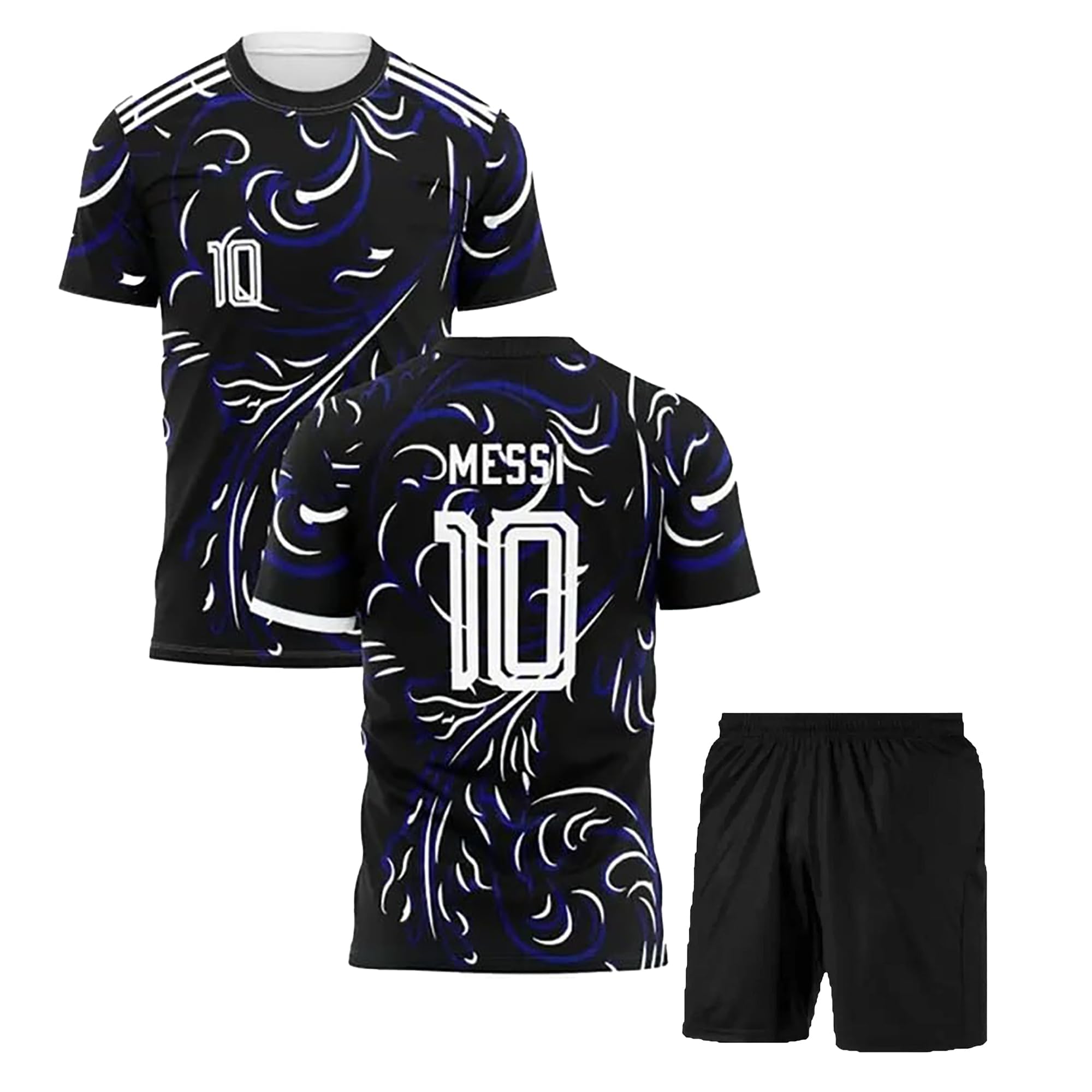 Sports Football Argen Messi 10 Away Jersey Tshirt with Shorts for (Men,Kids&Boys)-picture-18