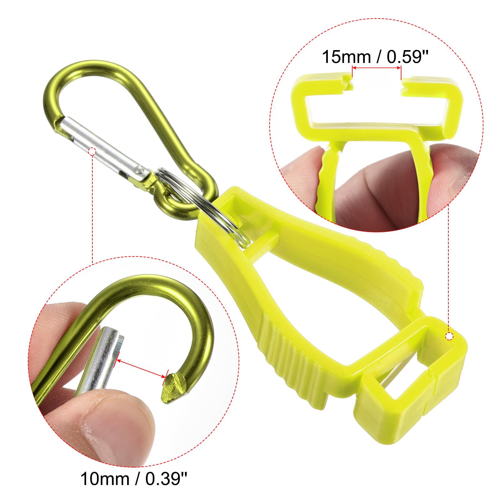 PATIKIL Glove Clips, 14 Pack Gloves Holder Clip Glove Belt Keeper Work Gloves Grabber Helmet Hanger for Construction Worker Yellow - Image 3