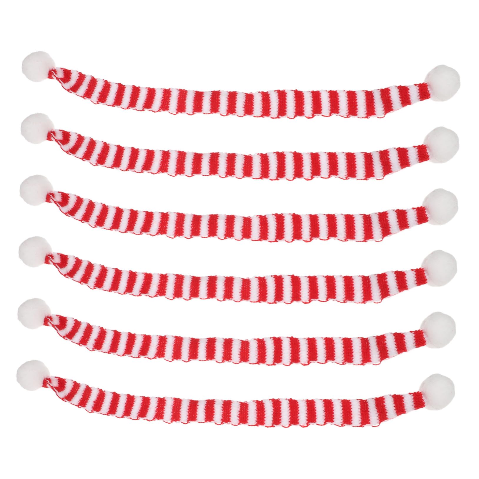 Mini Sciarpe Natalizie e per Bottiglie Copri in Maglia Righe con Accessori Decorativi per Natale e Casa