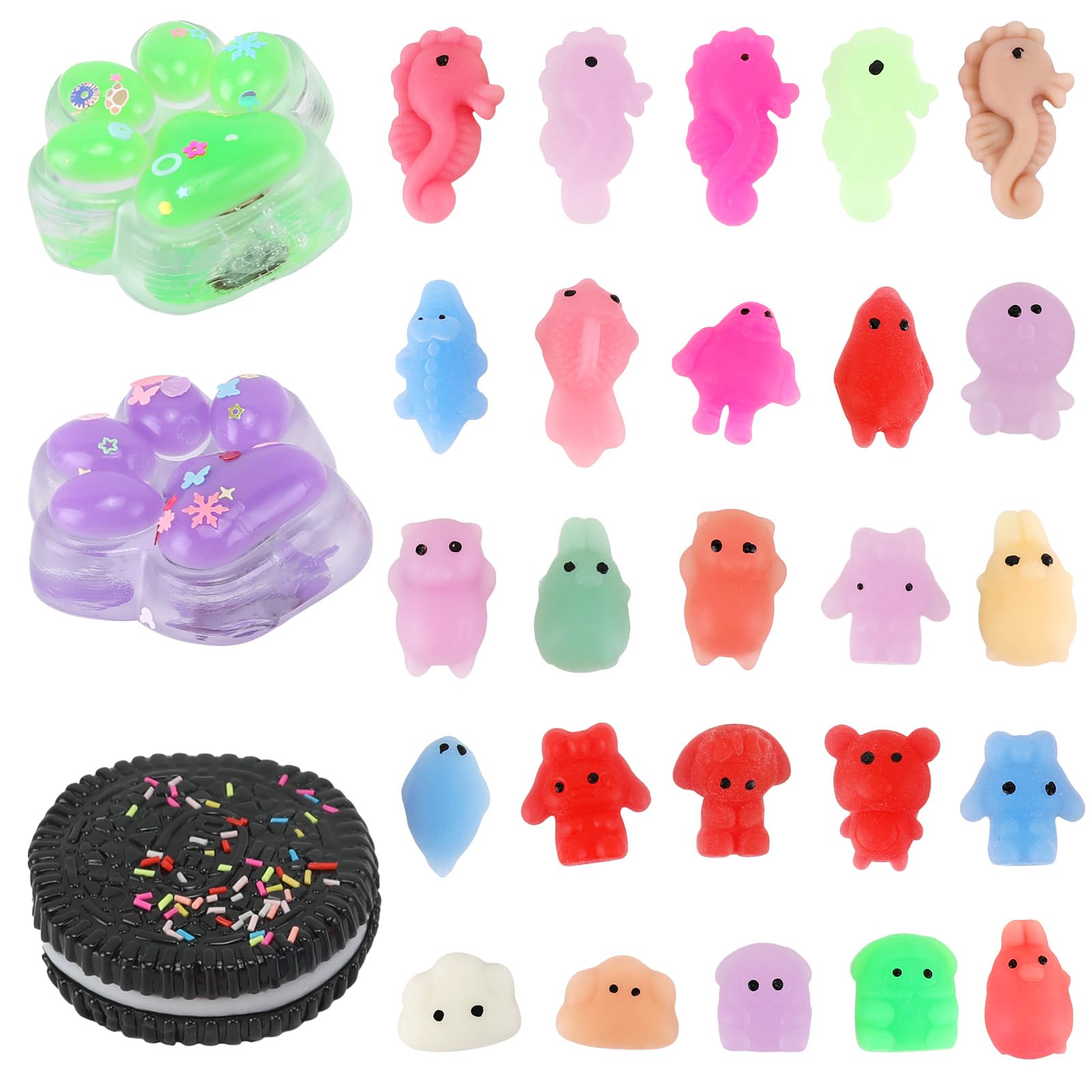 Fufu Set De 3 Squishies De Gato Antiestrés – TPR Suave Y Elástico, 5x7 Cm, Juguetes Para Aliviar La Ansiedad En Niños Y Adultos
