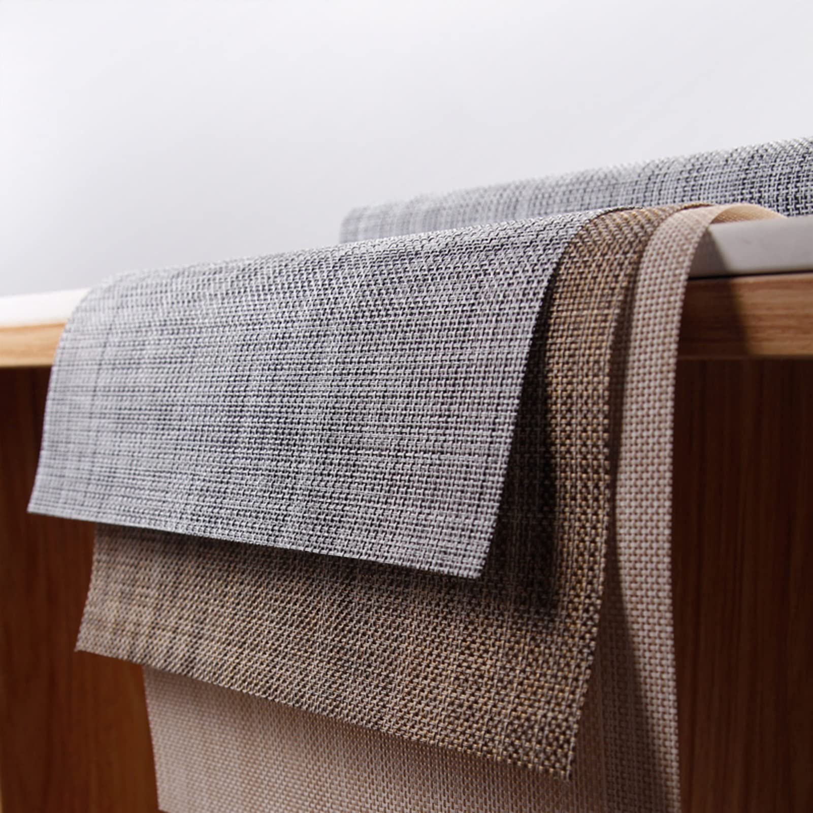 DOGOU Tischläufer Extra Lang 3m 2,25m Tischläufer Kunststoff, Vinyl wasserdichte Tischdecke für Esstisch/Couchtisch, Teematten Abwischen (Color : Grey, Size : 30x180cm/11.8x71in) Küche, Haushalt & Wohnen
