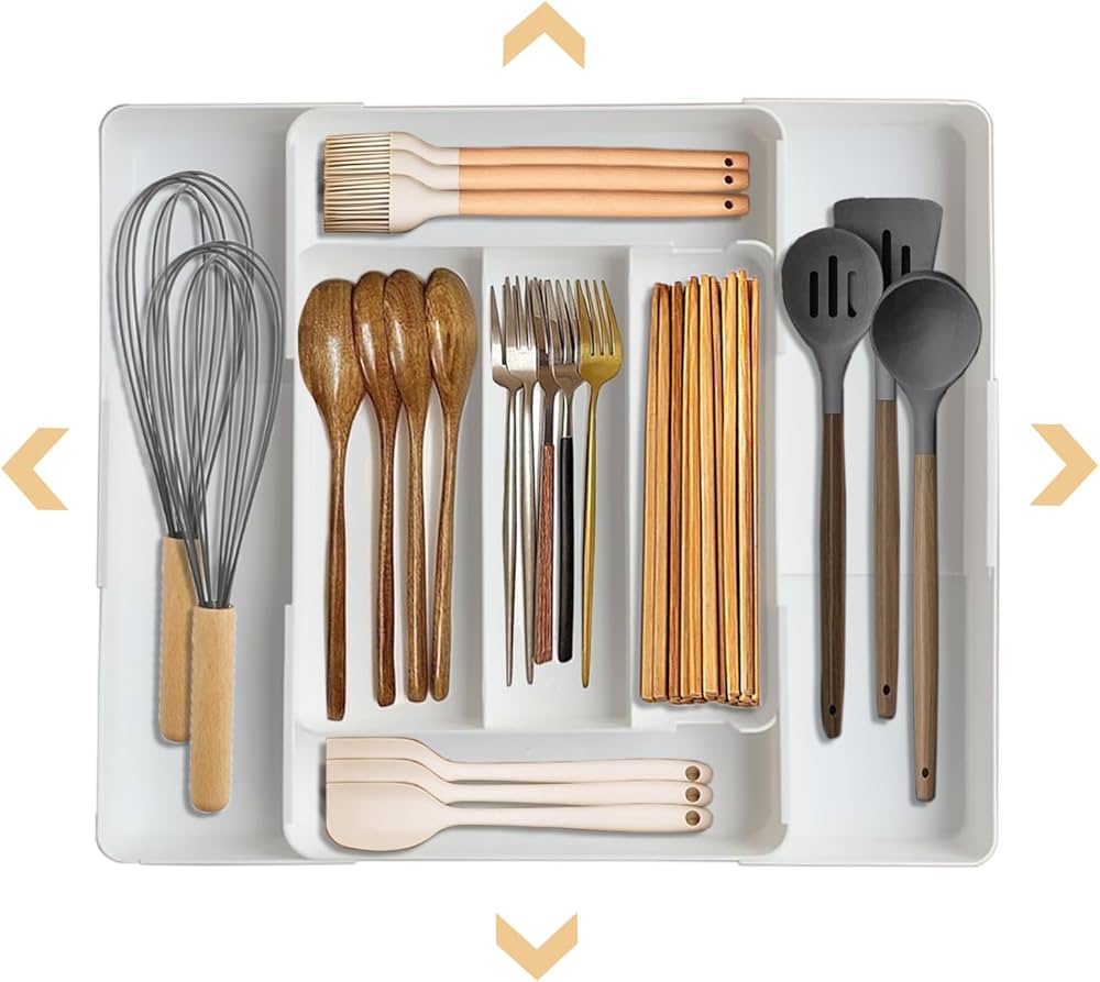 Amazon｜ZATAO カトラリーケース 4面伸缩 スライド カトラリー