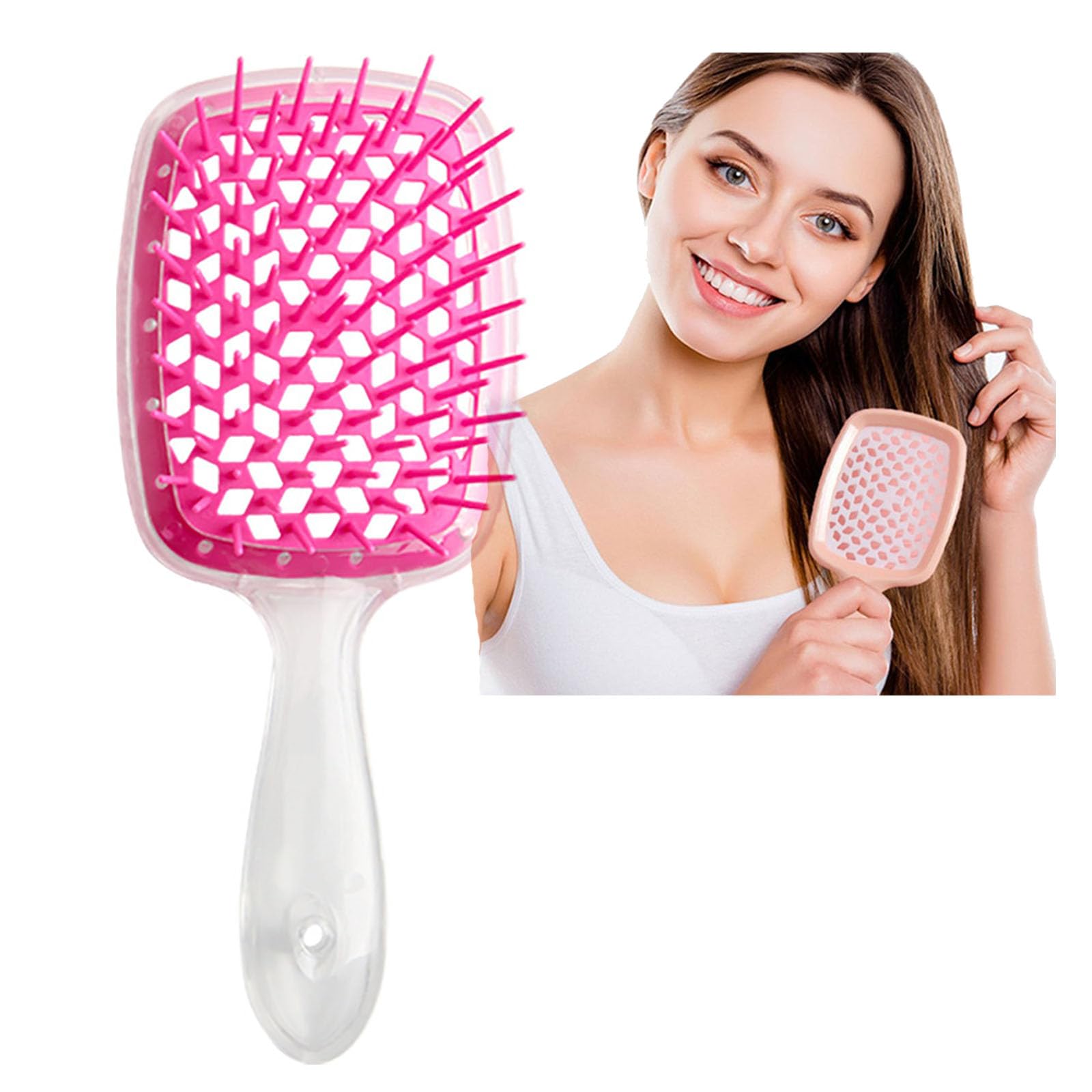 Bautero Detangling Brush - Anti-Static & Wet/Dry Hair Brush, Massage Paddle, Hollow Grid Combing, Dry Grid Comb (V)