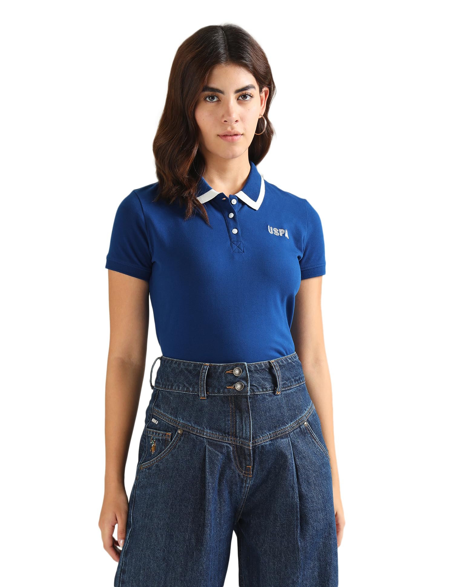 u.s. polo assn. Women's Embroidered Regular Fit Polo Shirt-picture-17